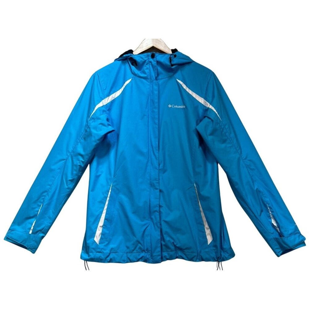 Columbia Women's Interchange Full Zip Hooded Jacket Long Sleeve Size Large Blue